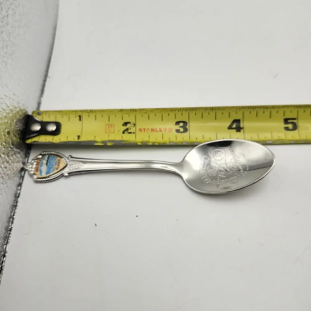 Valdez Alaska Souvenir Collector Spoon Enamel Shield Original Plastic Case USA